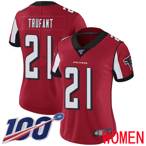 Atlanta Falcons Limited Red Women Desmond Trufant Home Jersey NFL Football #21 100th Season Vapor Untouchable->atlanta falcons->NFL Jersey